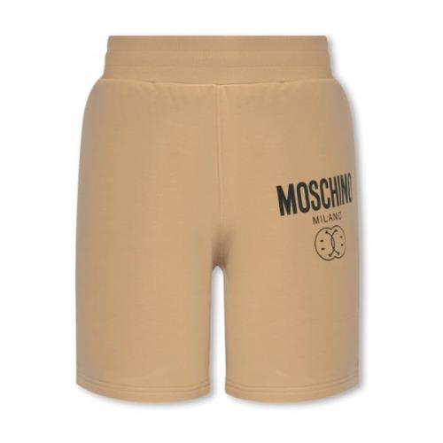 Moschino Shorts med logotyp Beige, Herr