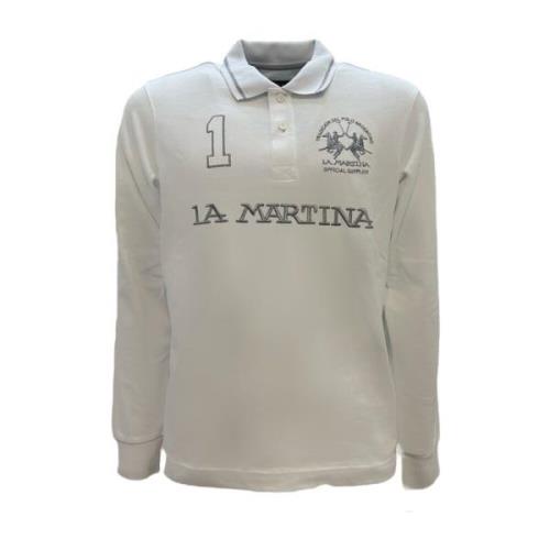 La Martina Heavy Jersey Polo i Optic White/Silver White, Herr