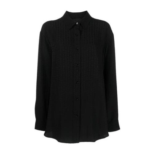 Givenchy Silkesskjorta med logotryck Black, Dam