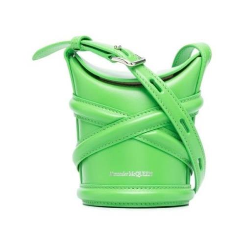 Alexander McQueen Lyxig Grön Curve Bucket Bag Green, Dam