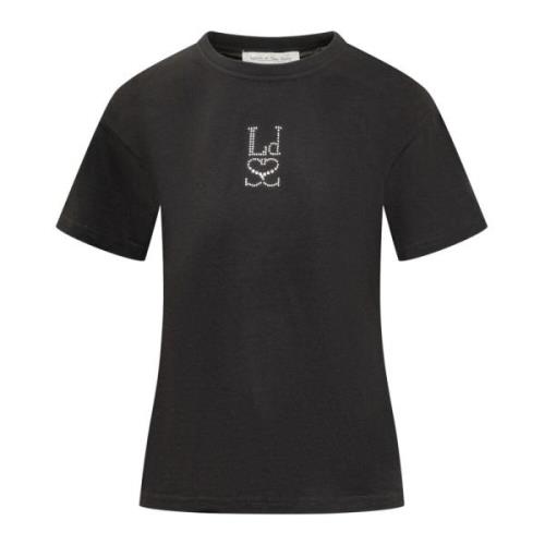 Ludovic de Saint Sernin Svart T-shirt med rhinestone monogram Black, D...