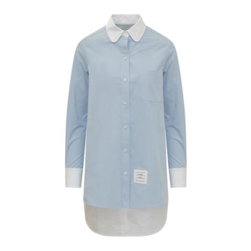 Thom Browne Twisted Shirt - Stilfull och Trendig Blue, Dam
