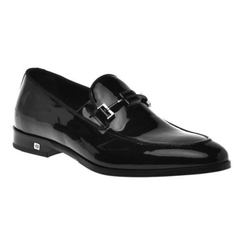 Baldinini Black calfLeather loafers Black, Herr