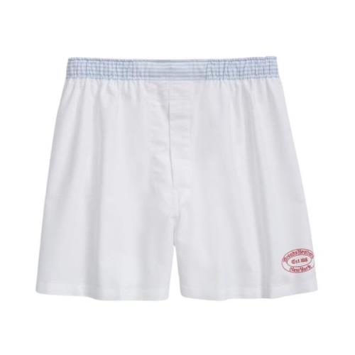 Brooks Brothers Vita bomulls Oxford-tyg boxershorts White, Herr