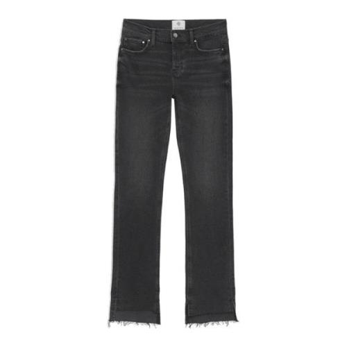 Anine Bing Vintage Black Wash Flare Jeans Gray, Dam