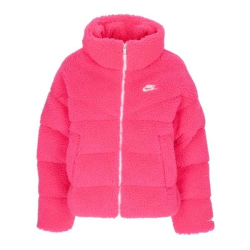 Nike Hög Pälsjacka för Kvinnor Pink, Dam