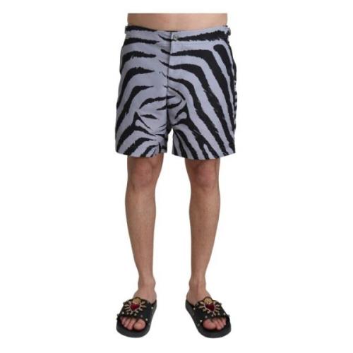 Dolce & Gabbana Strandkläder Badshorts med Zebra Print Multicolor, Her...