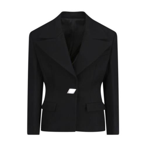 The Attico Svart Ullblandning Blazer Black, Dam