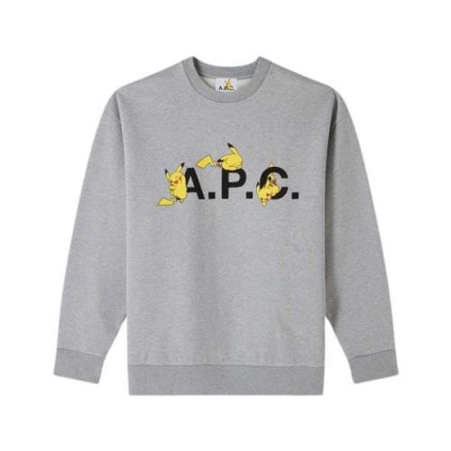 A.p.c. Pikachu Print Sweatshirt Gray, Herr
