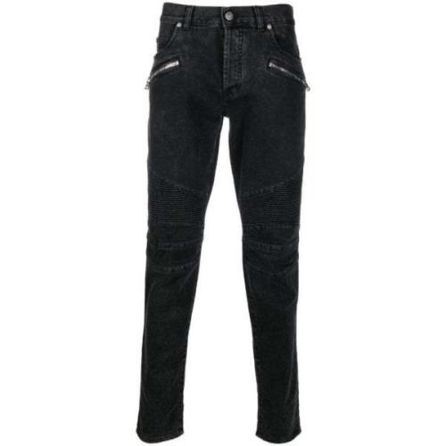 Balmain Slim-Fit Low-Rise Denim Jeans Black, Herr