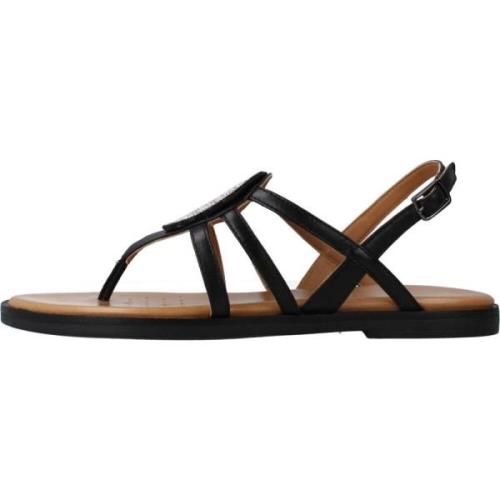Geox Stiliga platta sandaler för kvinnor Black, Dam