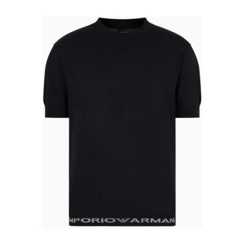 Emporio Armani Svart Logotyp T-Shirt Black, Herr