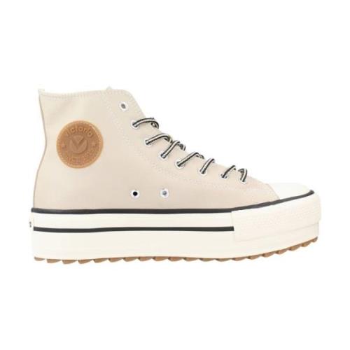 Victoria Snörning Mode Sneakers Beige, Dam