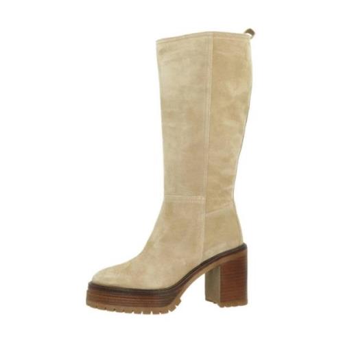 Alpe Over-knee Boots Beige, Dam