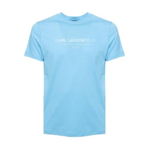 Karl Lagerfeld Blå 3D Address T-shirt Blue, Herr