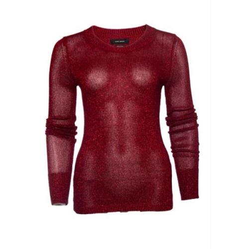 Isabel Marant Pre-owned knitted glitter stretch top Red, Dam
