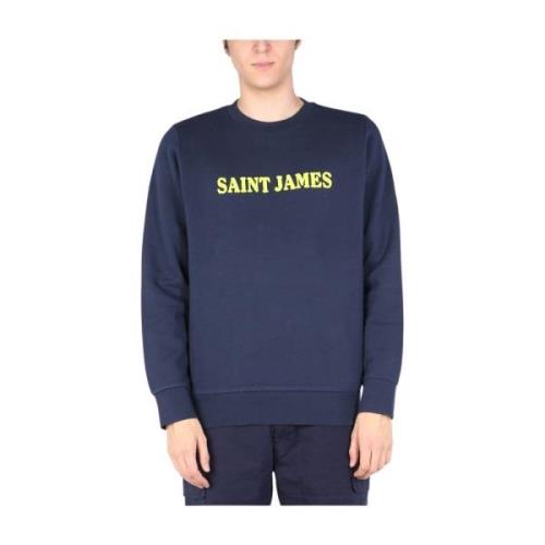 Saint James Tröja med logotyptryck Blue, Herr