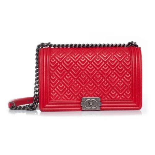 Chanel Vintage Skulderväska som är begagnad Red, Dam