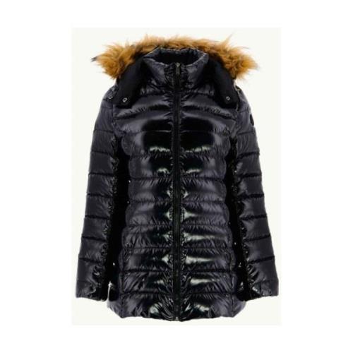 Jott Quiltad Parka i Svart Black, Dam