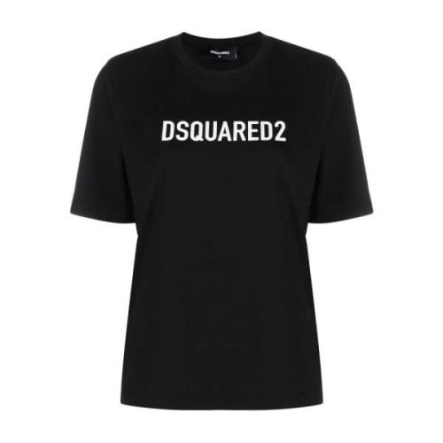 Dsquared2 Tryckta T-shirts och Polos Black, Dam