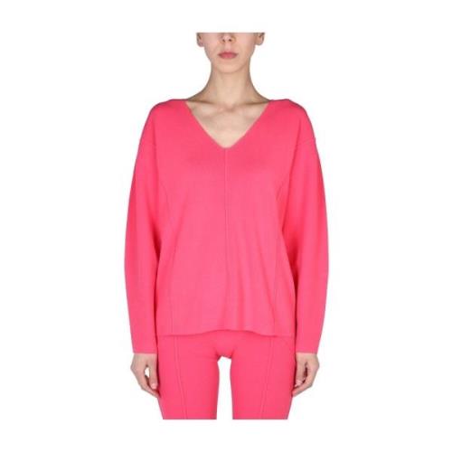 Helmut Lang V-ringad tröja Pink, Dam