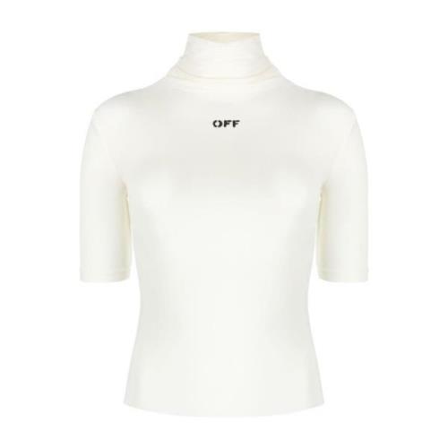 Off White Logo-Print Mock-Neck Sweater White, Dam