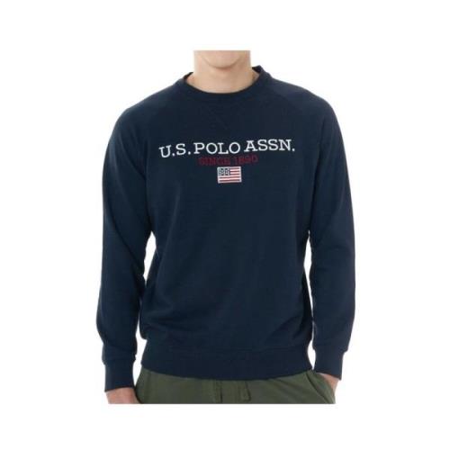 U.s. Polo Assn. Broderad Crewneck Sweatshirt Blue, Herr