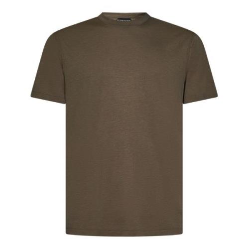 Tom Ford Mörk olivgrön T-shirt - Regular Fit, Tillverkad i Portugal Gr...