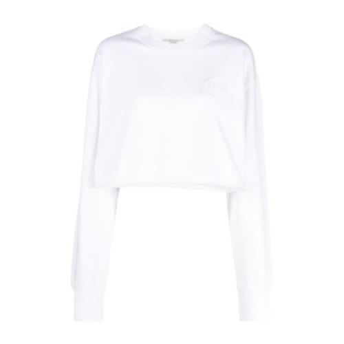 Stella McCartney S-Wave Cropped Sweatshirt White, Dam