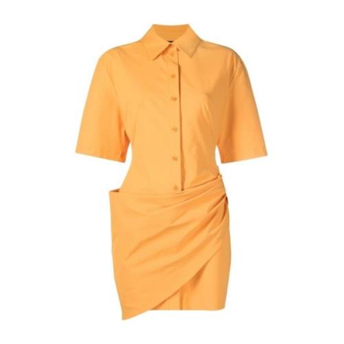 Jacquemus Tangerine Orange Wrap Skjortklänning Orange, Dam