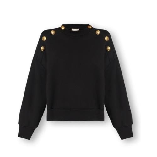 Alexander McQueen Bomullssweatshirt Black, Dam
