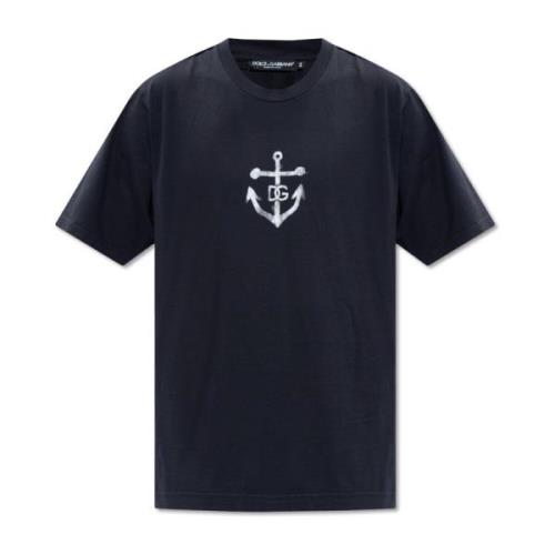 Dolce & Gabbana Tryckt T-shirt Black, Herr