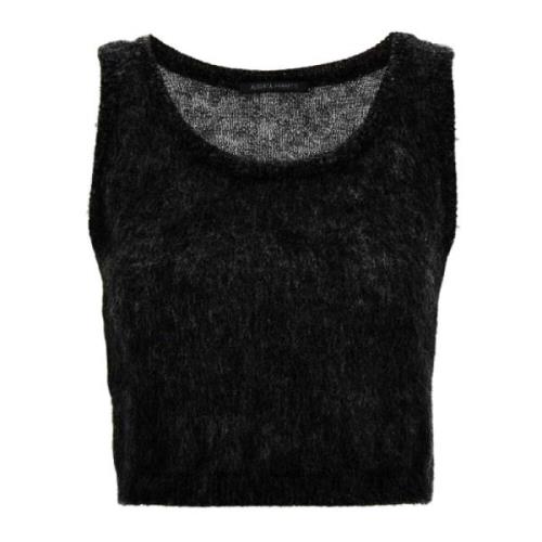 Alberta Ferretti Svarta Mohair Sweaters Black, Dam