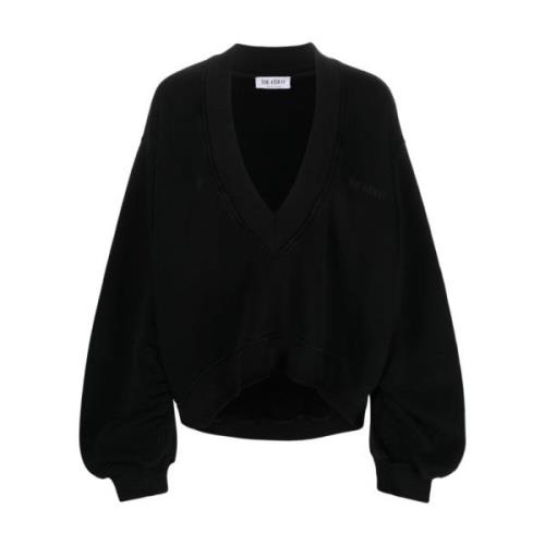 The Attico Svarta Sweaters med Logo Print Black, Dam