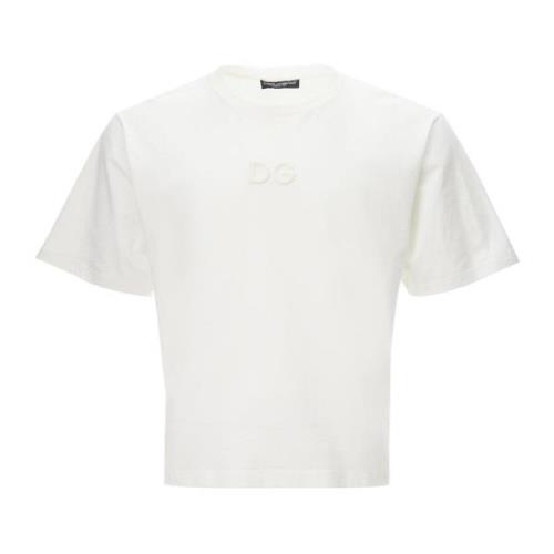 Dolce & Gabbana Vit Logo Bomull T-Shirt White, Herr