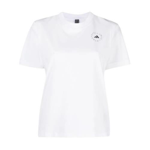 Adidas by Stella McCartney Logo-Print T-shirt i vitt White, Dam