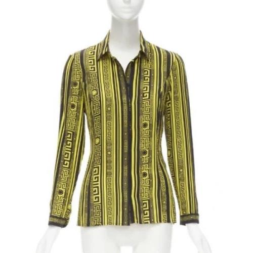 Versace Pre-owned Pre-owned Silke toppar Yellow, Dam