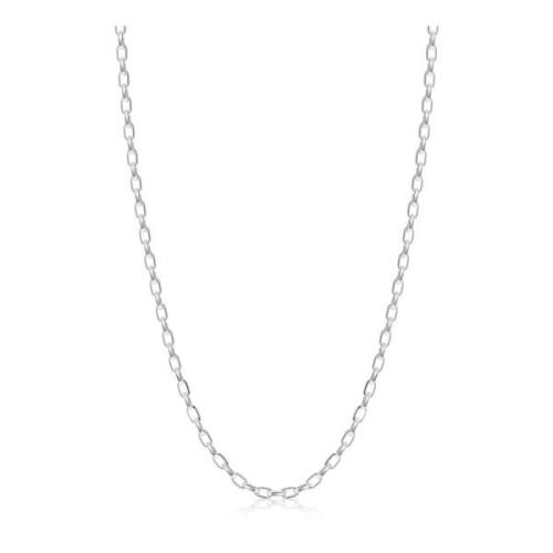 Nialaya Sterling Silver Faceted Cable Chain Gray, Herr