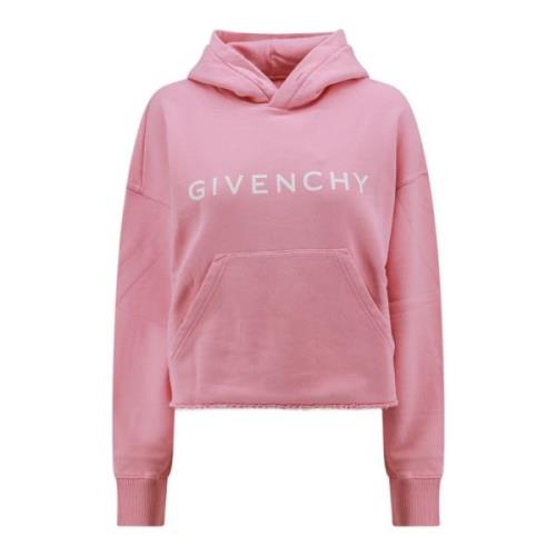 Givenchy Bomullshuvtröja med Fransig Botten Pink, Dam