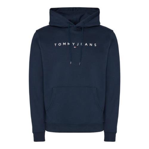 Tommy Jeans Linear Logo Hoodie Blue, Herr