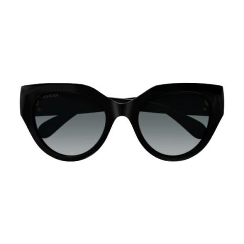 Gucci Svarta Cat-Eye Solglasögon med GG Logodetalj Black, Dam