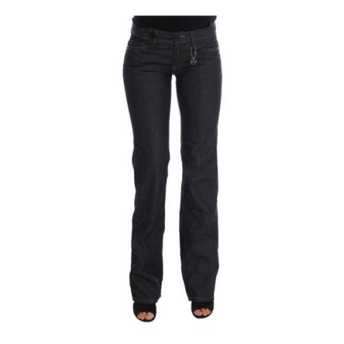 Costume National Mörkblå Classic Fit Flared Jeans Blue, Dam