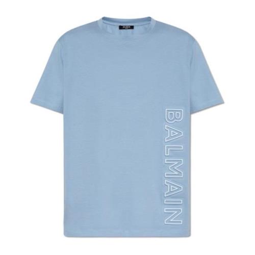 Balmain T-shirt med logotyp Blue, Herr