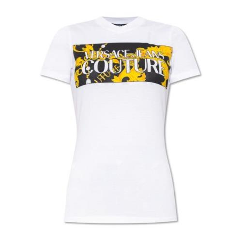 Versace Jeans Couture Tryckt T-shirt White, Dam