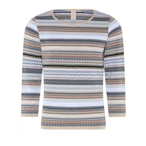 Skovhuus Randig Pullover Tröja i Bark Beige Multicolor, Dam