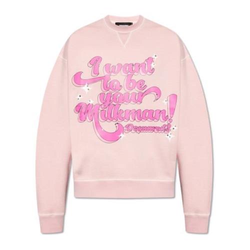 Dsquared2 Sweatshirt med logotyp Pink, Herr