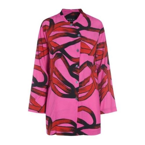 Bitte Kai Rand Grafiskt Tryck Orientaliskt-inspirerad Skjorta Pink, Da...