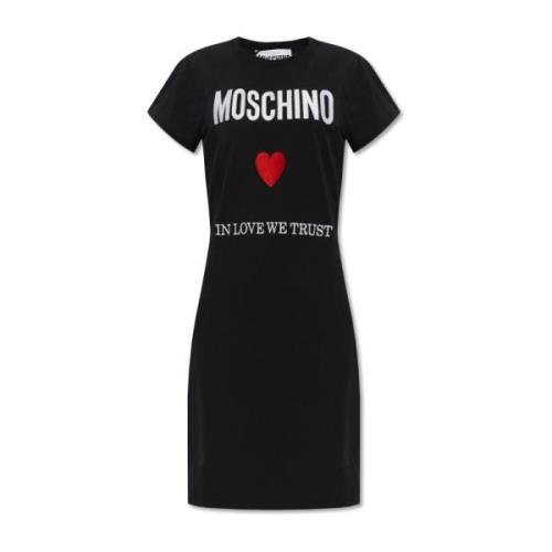 Moschino Klänning med logotyp Black, Dam