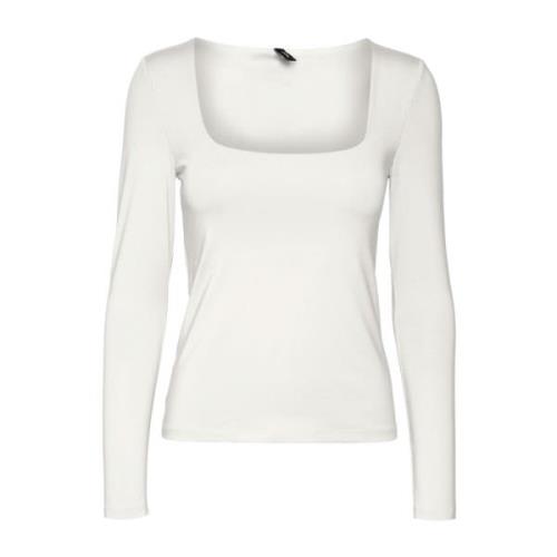 Vero Moda Vit Bianca Ls Top Tops White, Dam