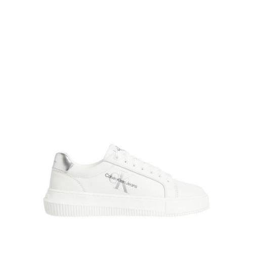 Calvin Klein Chunky Cupsole Mono Sneakers - Vit White, Dam